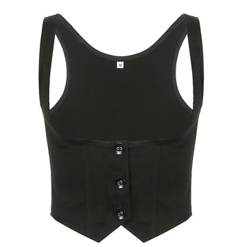 2024 New Independent Station Street Fashion Solid Color Tight Slimming To Show Thin Cool Vest